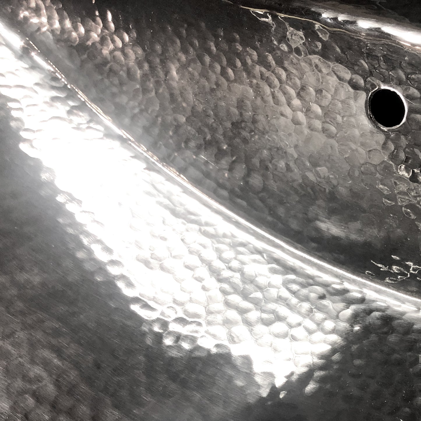 Nantucket hammered stainless trough sink with overflow TRS-OF, view 4