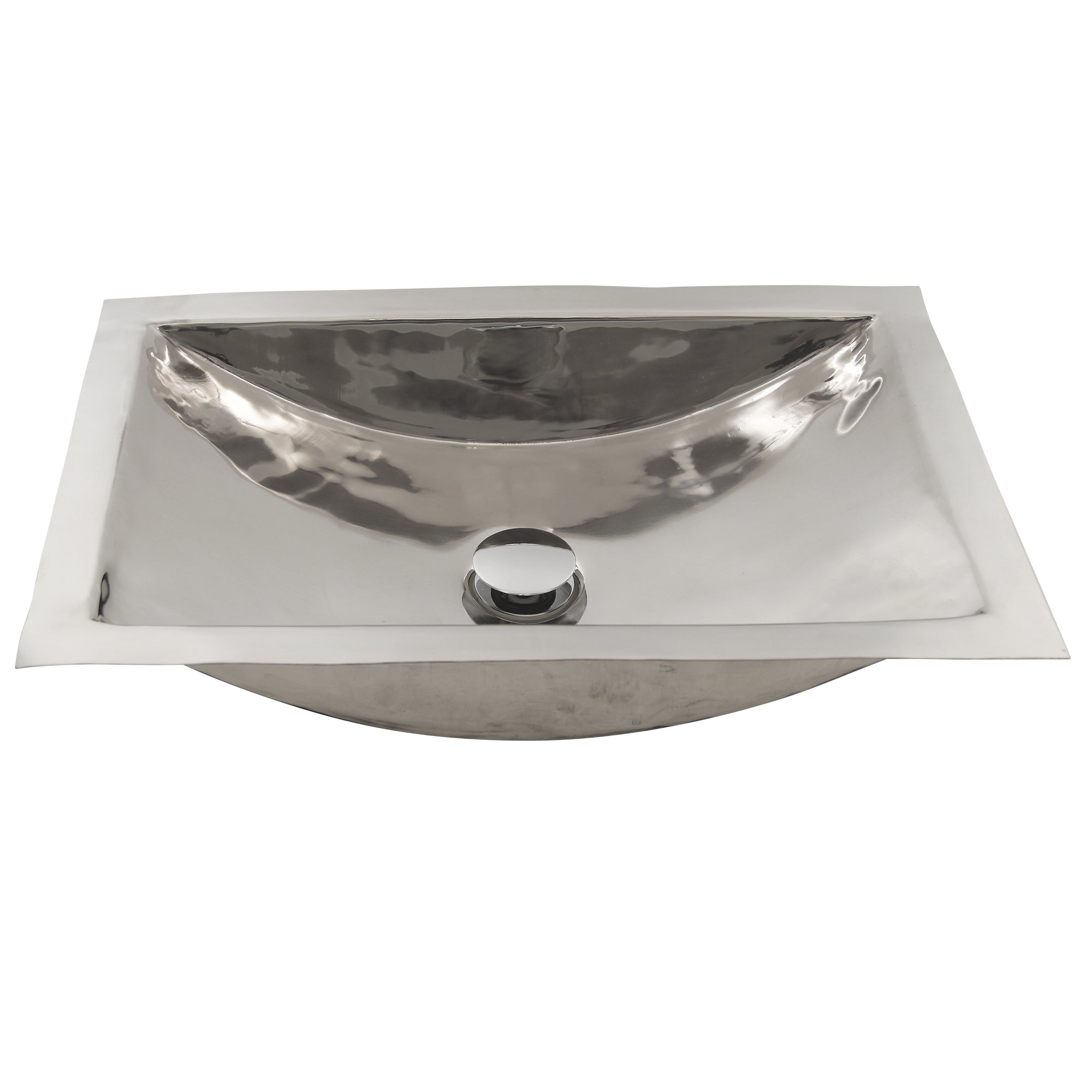 Nantucket 19.8-inch lightly hammered polished stainless steel rectangle bathroom sink TRS-SM