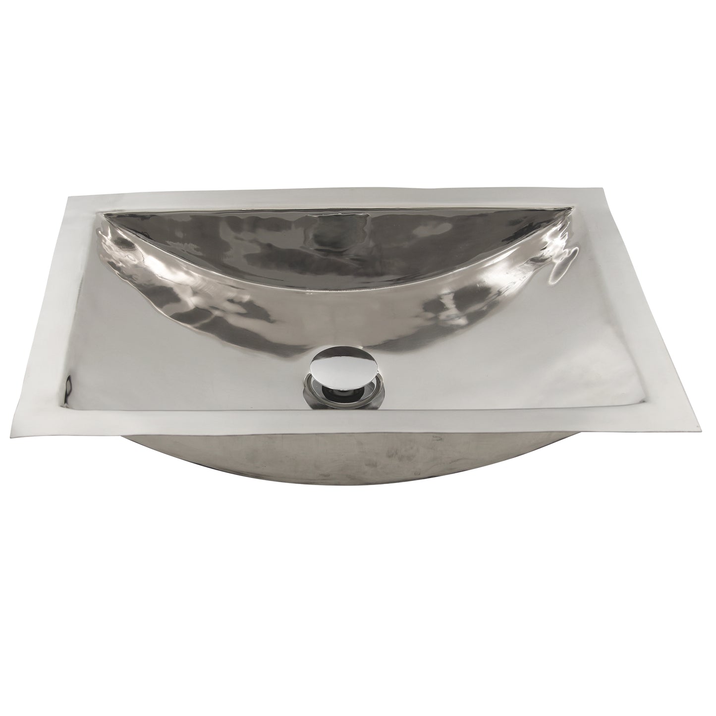 Nantucket 19.8-inch lightly hammered polished stainless steel rectangle bathroom sink TRS-SM