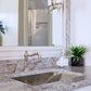 Nantucket hammered stainless steel bathroom sink TRS2416, installed