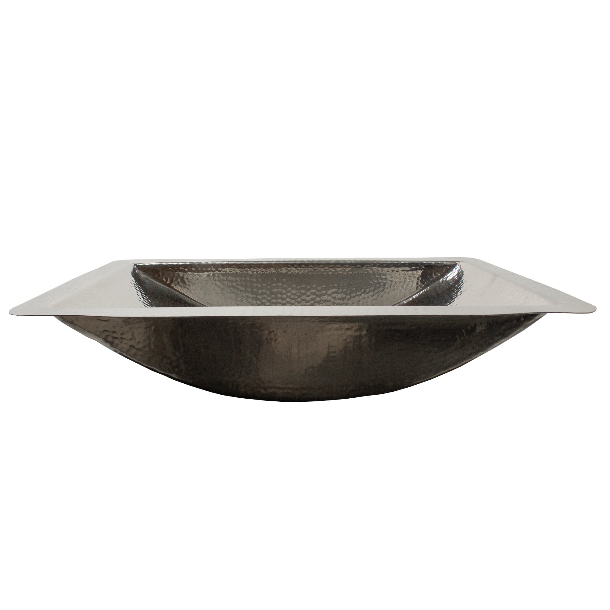 Nantucket hammered stainless steel trough bathroom sink TRS, view 6