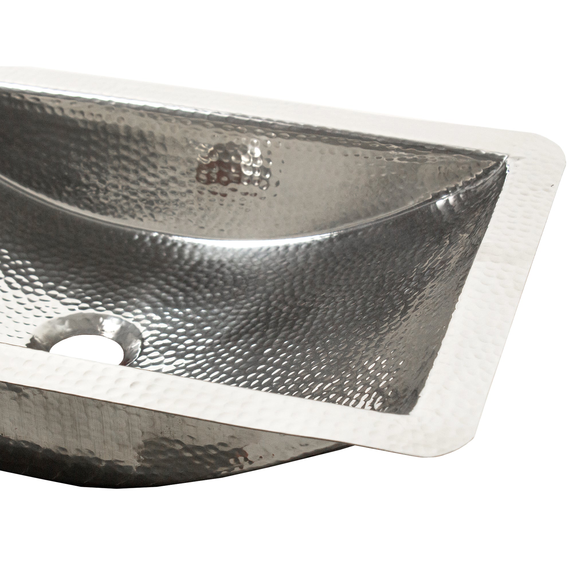 Nantucket hammered stainless steel trough bathroom sink TRS, view 7