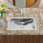 Nantucket hammered stainless steel trough bathroom sink TRS, lifestyle view