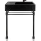 Thompson Escondido matte black copper console vanity PV-3420MB on brass legs, front view