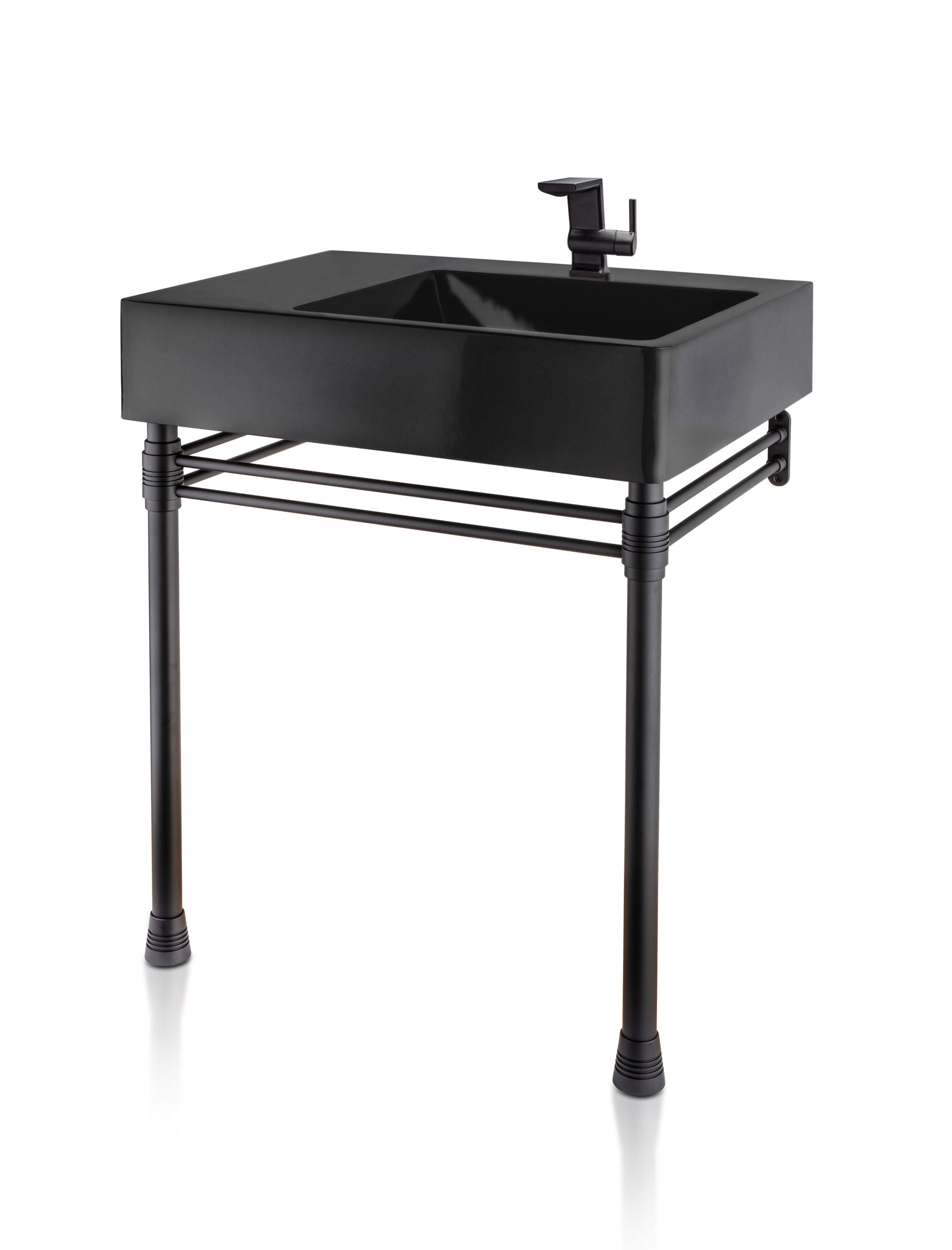 Thompson Escondido vanity PV-3420MB, matte black copper basin with brass legs