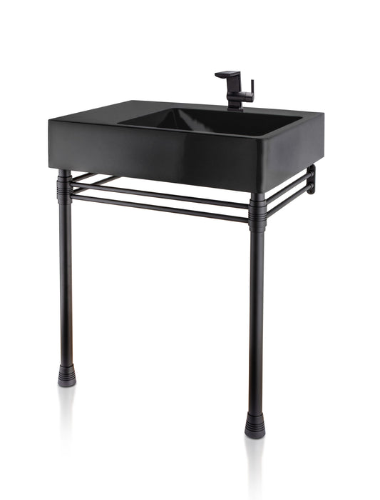 Thompson Escondido vanity PV-3420MB, matte black copper basin with brass legs