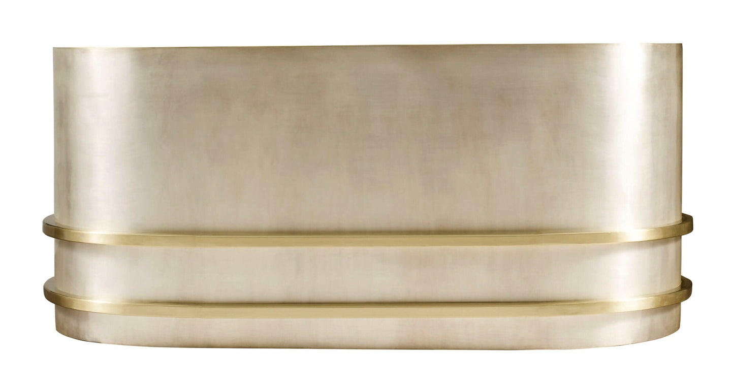 Thompson Quintana Handcrafted Tub in Satin Brass and Burnished Nickel - KCT60 showcasing Art Deco elegance.