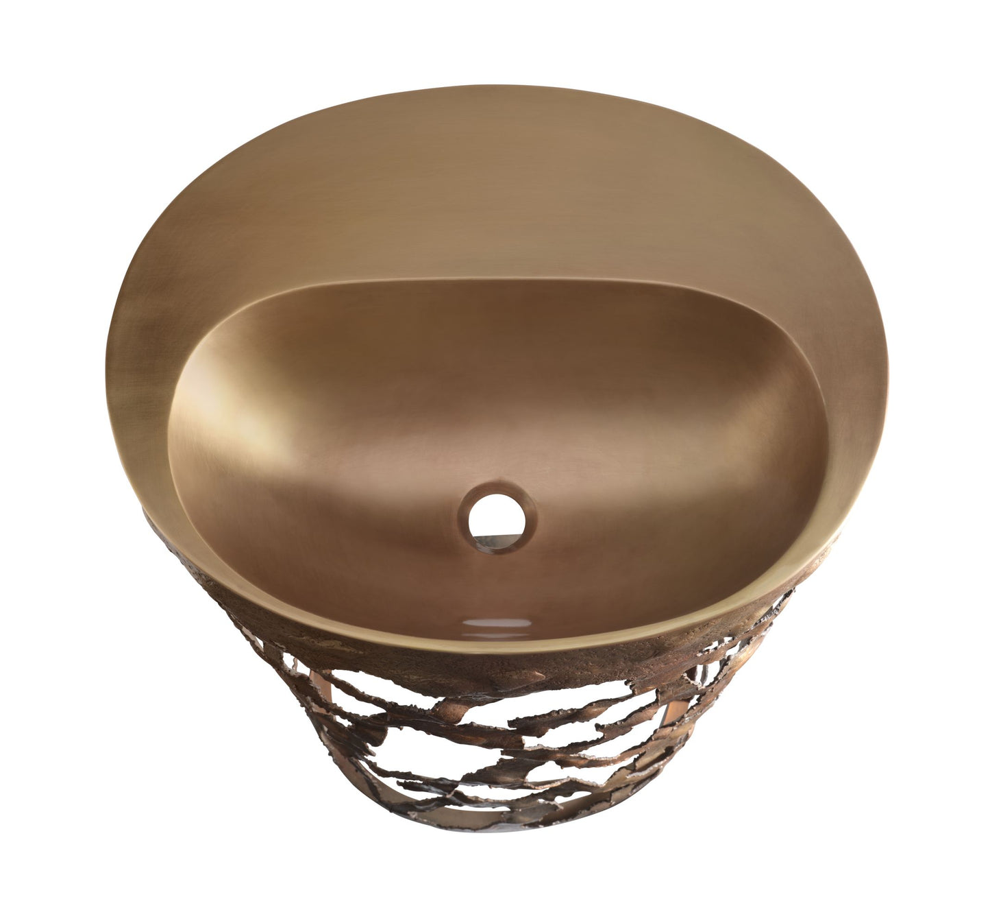 Smooth integrated top and basin of the Thompson Cenote vanity 3622, seen from above
