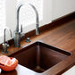LIfestyle Image Thompson Rivera II 21.5 inch square hand-hammered antique copper bar and prep sink, NS25033H