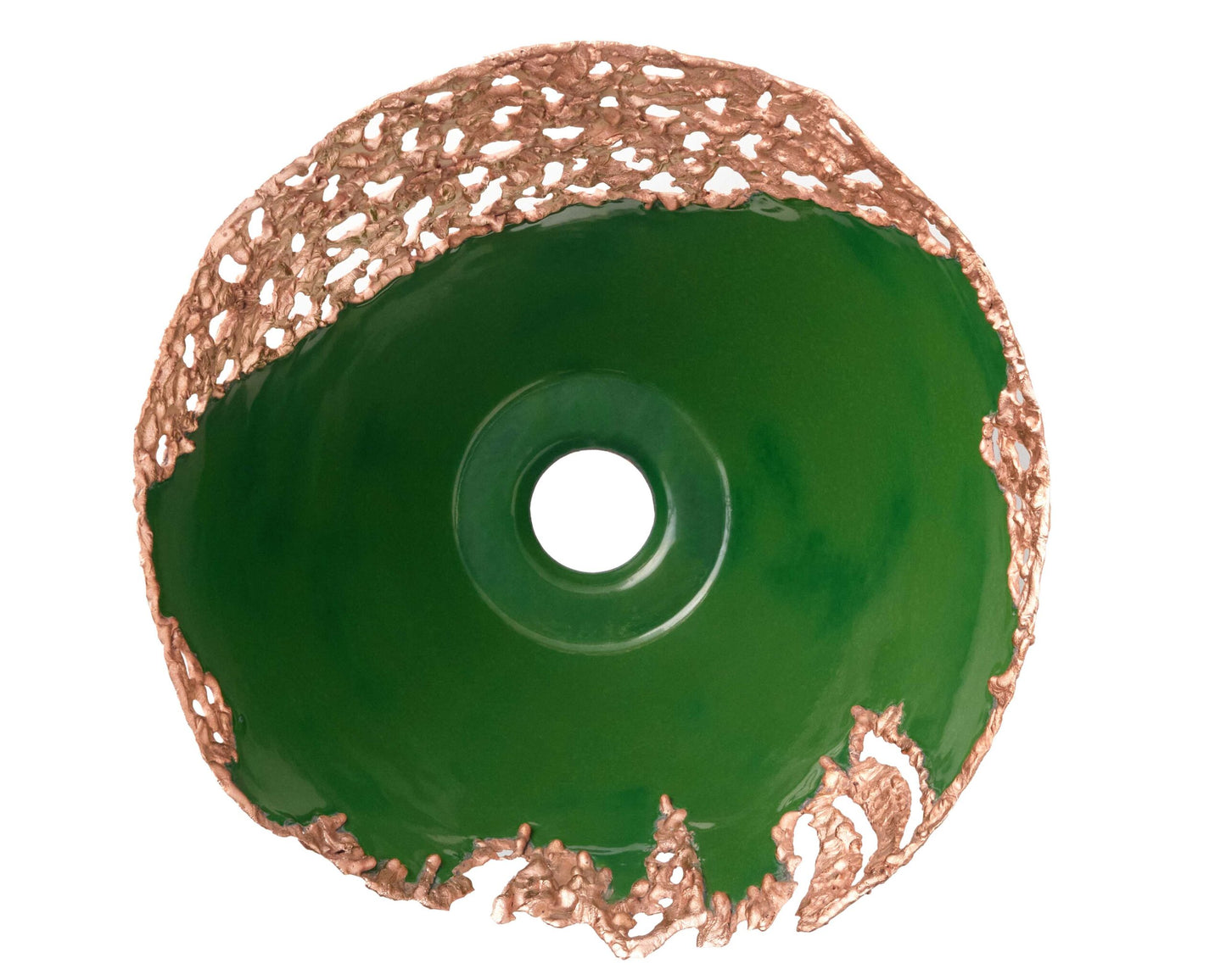 Thompson Molten 13" Peacock Glass and Rose Gold Copper Vessel Sink - GLASS-DB13-PEACK - view 3
