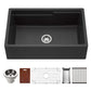 HOUZER QUARTZTONE 33" Cloud Apron Front Granite Composite Workstation Kitchen Sink with Accessories