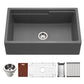 HOUZER QUARTZTONE 33" Cloud Apron Front Granite Composite Workstation Kitchen Sink with Accessories