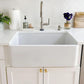 WHITEHAUS 30" Farmhaus Fireclay Duet Series Reversible Sink with Smooth Front Apron WH3018-WHITE