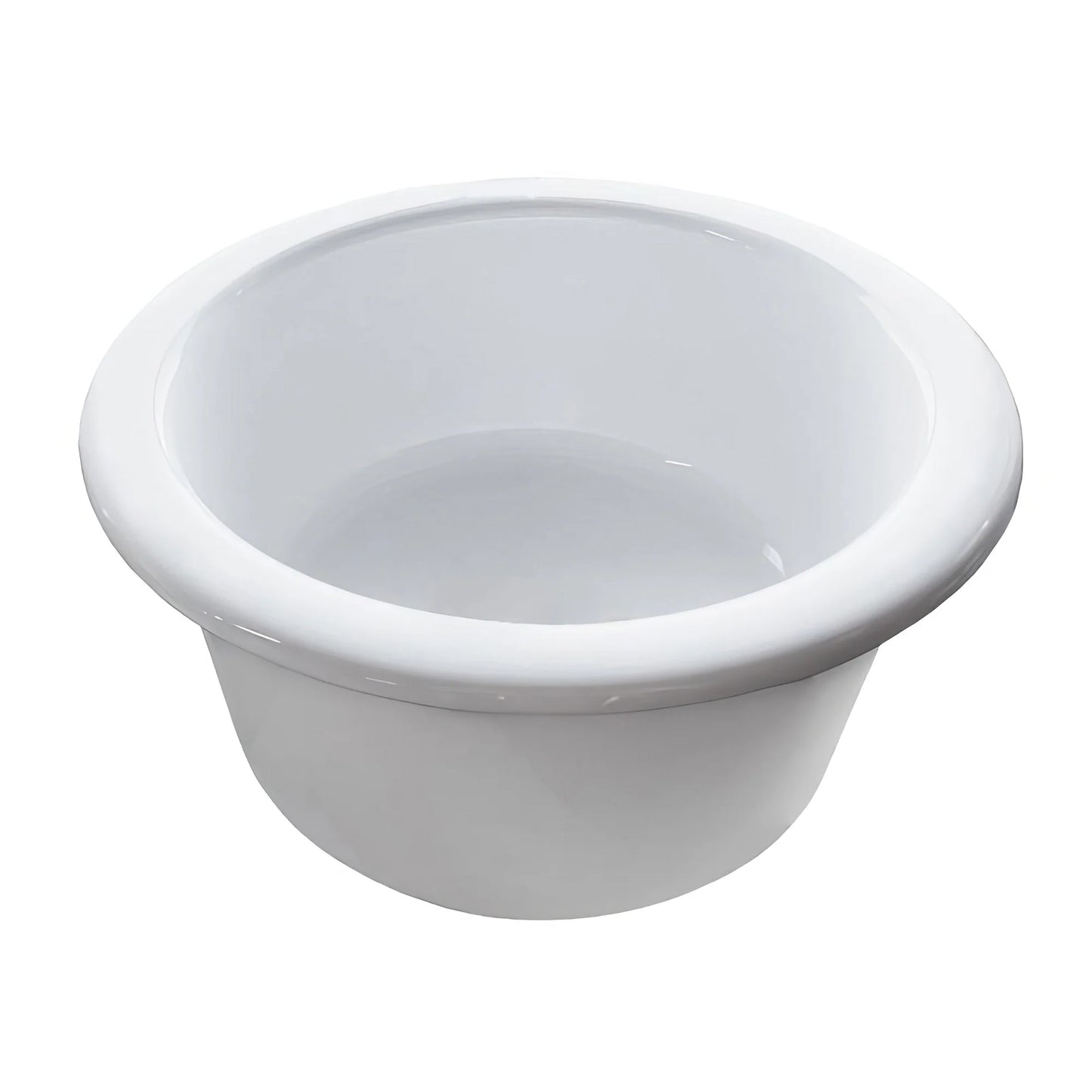 WHITEHAUS 18.25" Elementhaus Fireclay Circular Drop In/Undermount Sink with 3 ½" Rear Center Drain WHE1818R