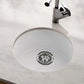 WHITEHAUS 18.25" Elementhaus Fireclay Circular Drop In/Undermount Sink with 3 ½" Rear Center Drain WHE1818R