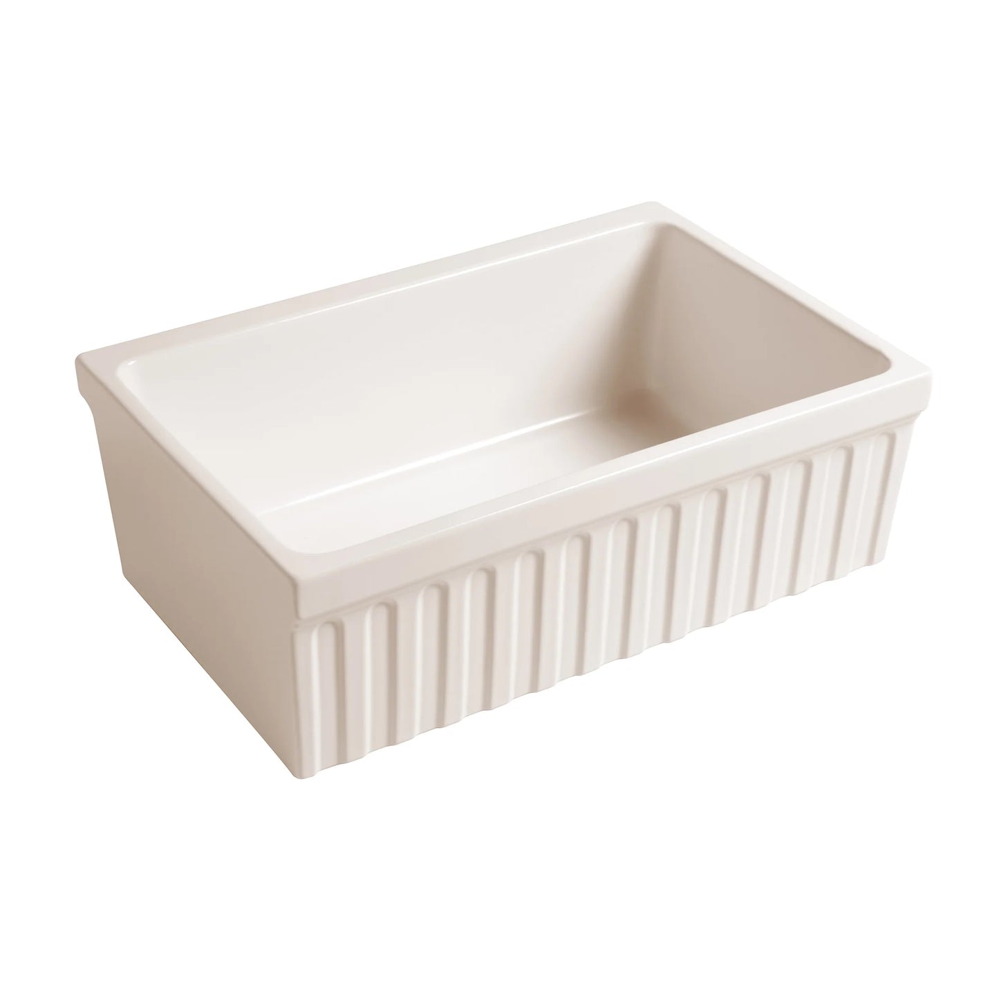 WHITEHAUS 30" Farmhaus Fireclay Quatro Alcove Reversible Sink WHQ330 in elegant fireclay finish.