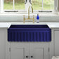 WHITEHAUS 30" Farmhaus Fireclay Quatro Alcove Reversible Sink WHQ330-WHITE