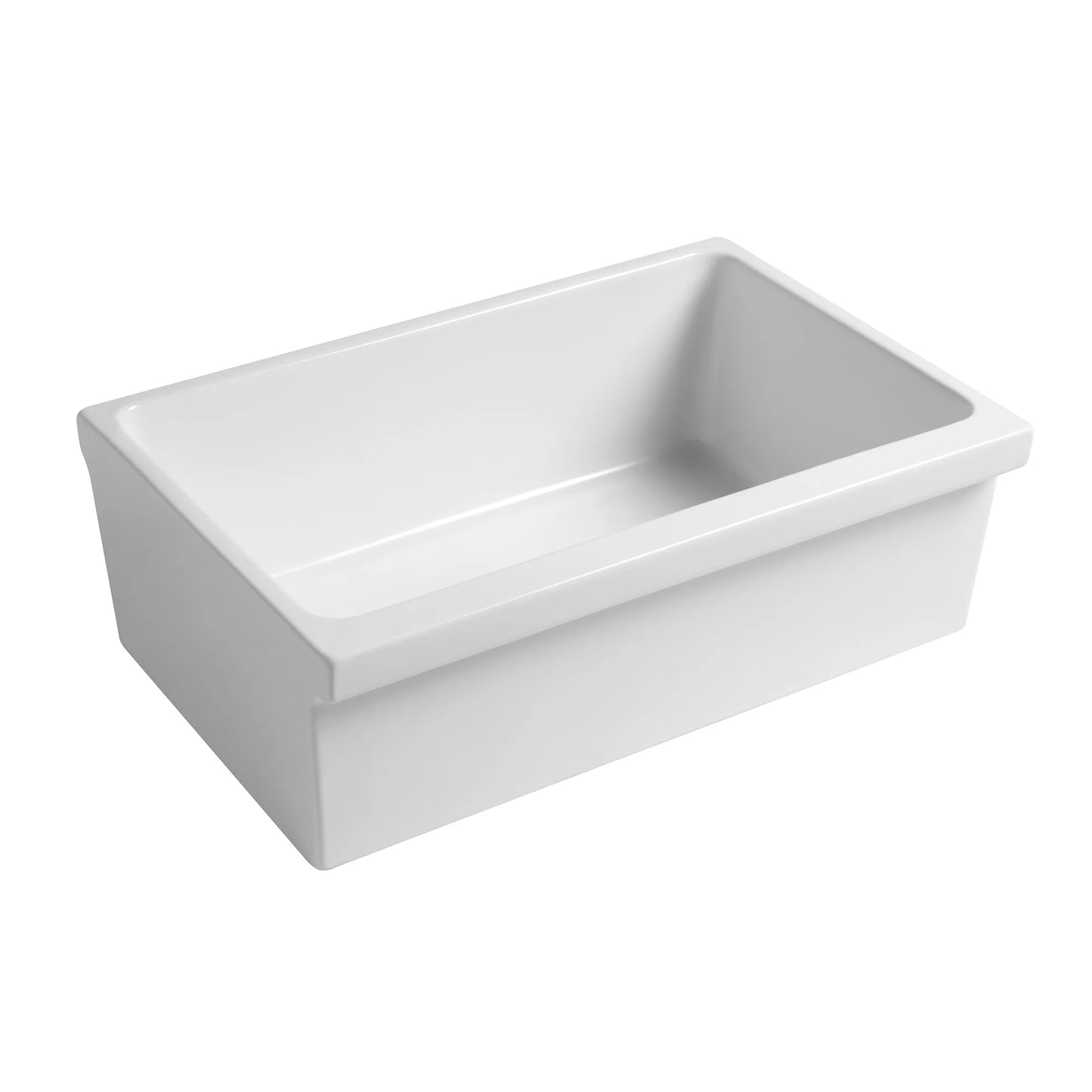 WHITEHAUS 30" Farmhaus Fireclay Quatro Alcove Reversible Sink WHQ330 in white fireclay finish.