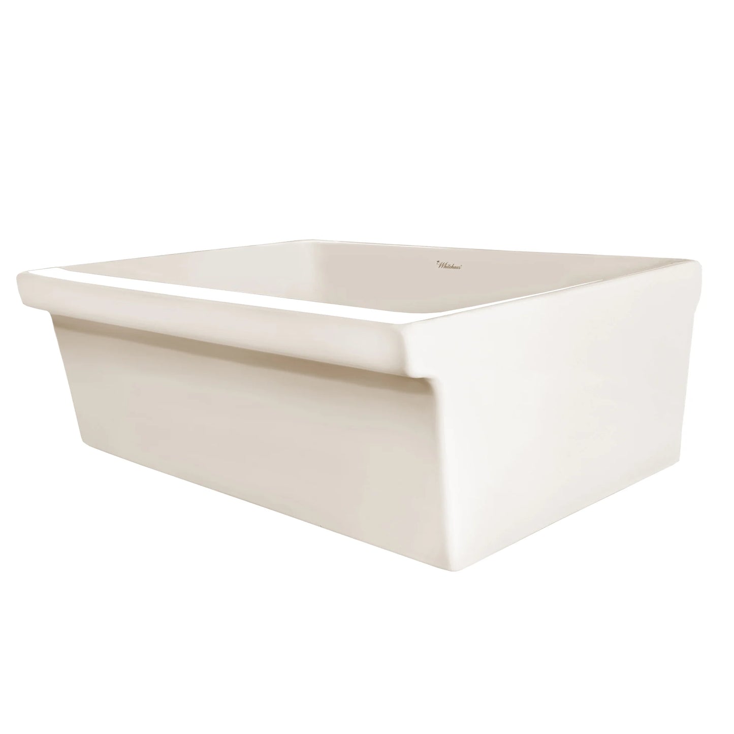 WHITEHAUS 36" Farmhaus Fireclay Quatro Alcove Large Reversible Sink in white fireclay finish.