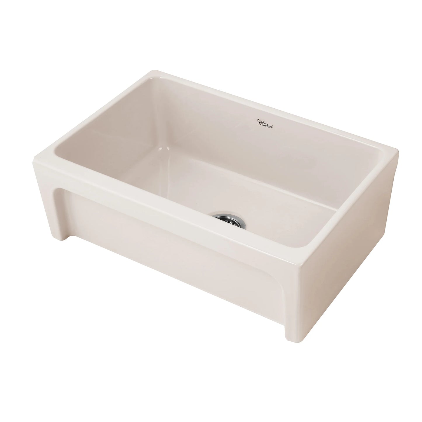 WHITEHAUS 30" Glencove Fireclay Reversible Sink on a white background showcasing its elegant design.