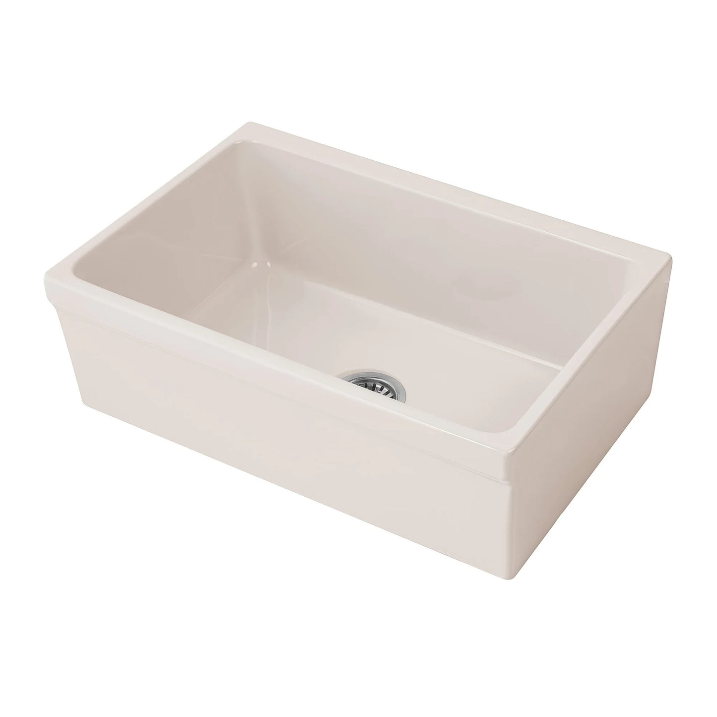 WHITEHAUS 30" Glencove Fireclay Reversible Sink in elegant white finish, ideal for modern kitchens.