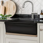 WHITEHAUS 30" Glencove Fireclay Reversible Sink WHQ5530-BLACK