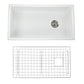 Nantucket Wellfleet-3419W 34-inch white fireclay kitchen sink, view 2