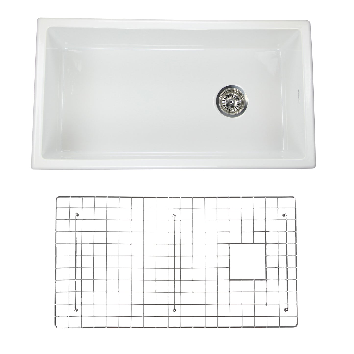 Nantucket Wellfleet-3419W 34-inch white fireclay kitchen sink, view 2