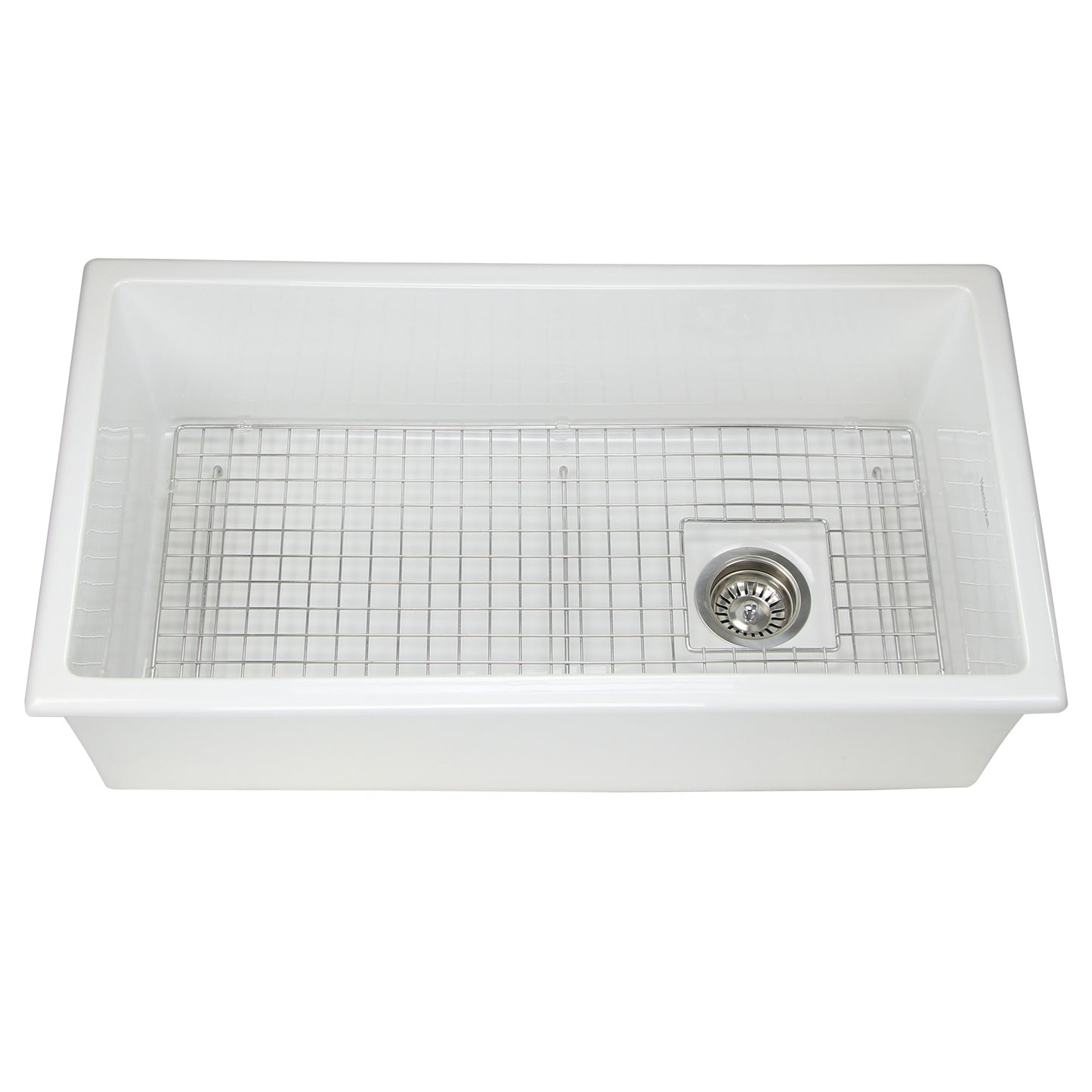 Nantucket Wellfleet-3419W 34-inch white fireclay kitchen sink, view 3