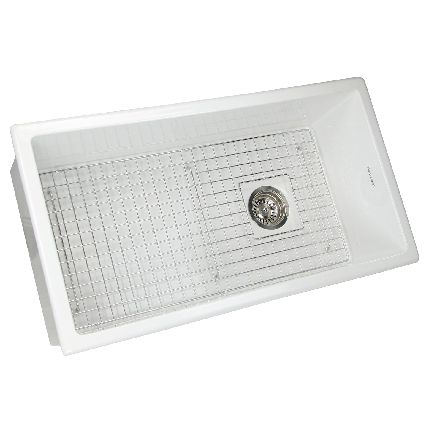 Nantucket Wellfleet-3419W 34-inch white fireclay kitchen sink, view 4
