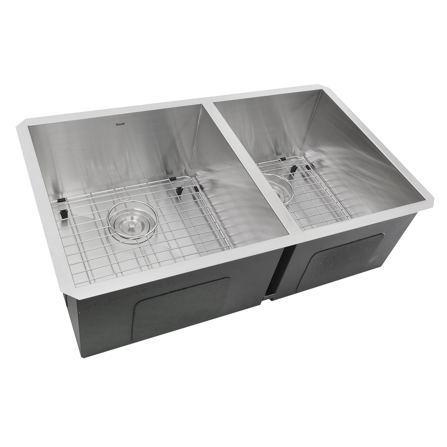 Nantucket ZR3219-OS-16 32-inch Pro Series 55/45 double bowl stainless steel kitchen sink, view 2
