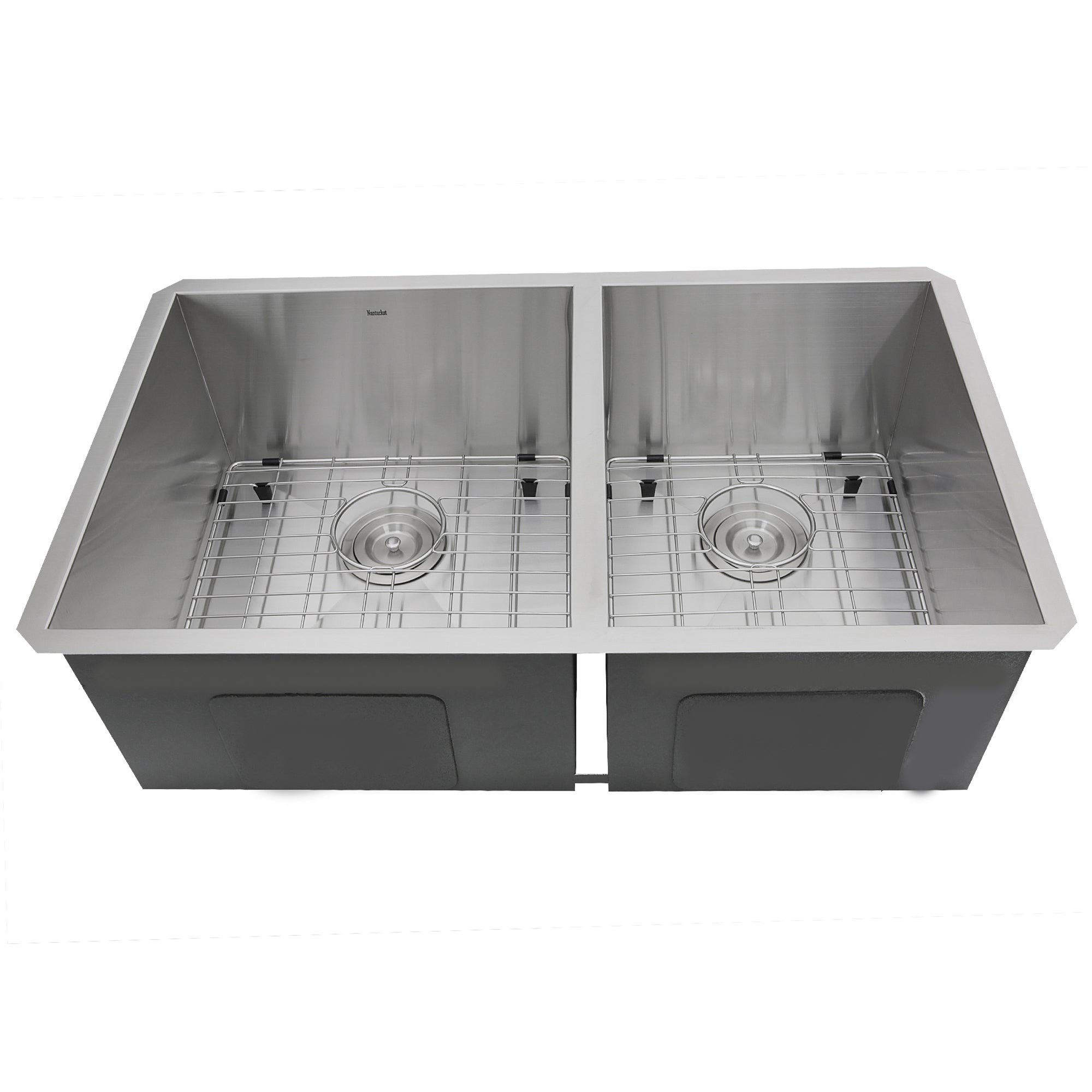 Nantucket ZR3219-OS-16 32-inch Pro Series 55/45 double bowl stainless steel kitchen sink, view 4