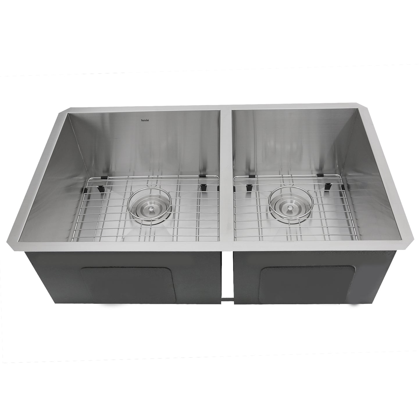 Nantucket ZR3219-OS-16 32-inch Pro Series 55/45 double bowl stainless steel kitchen sink, view 4