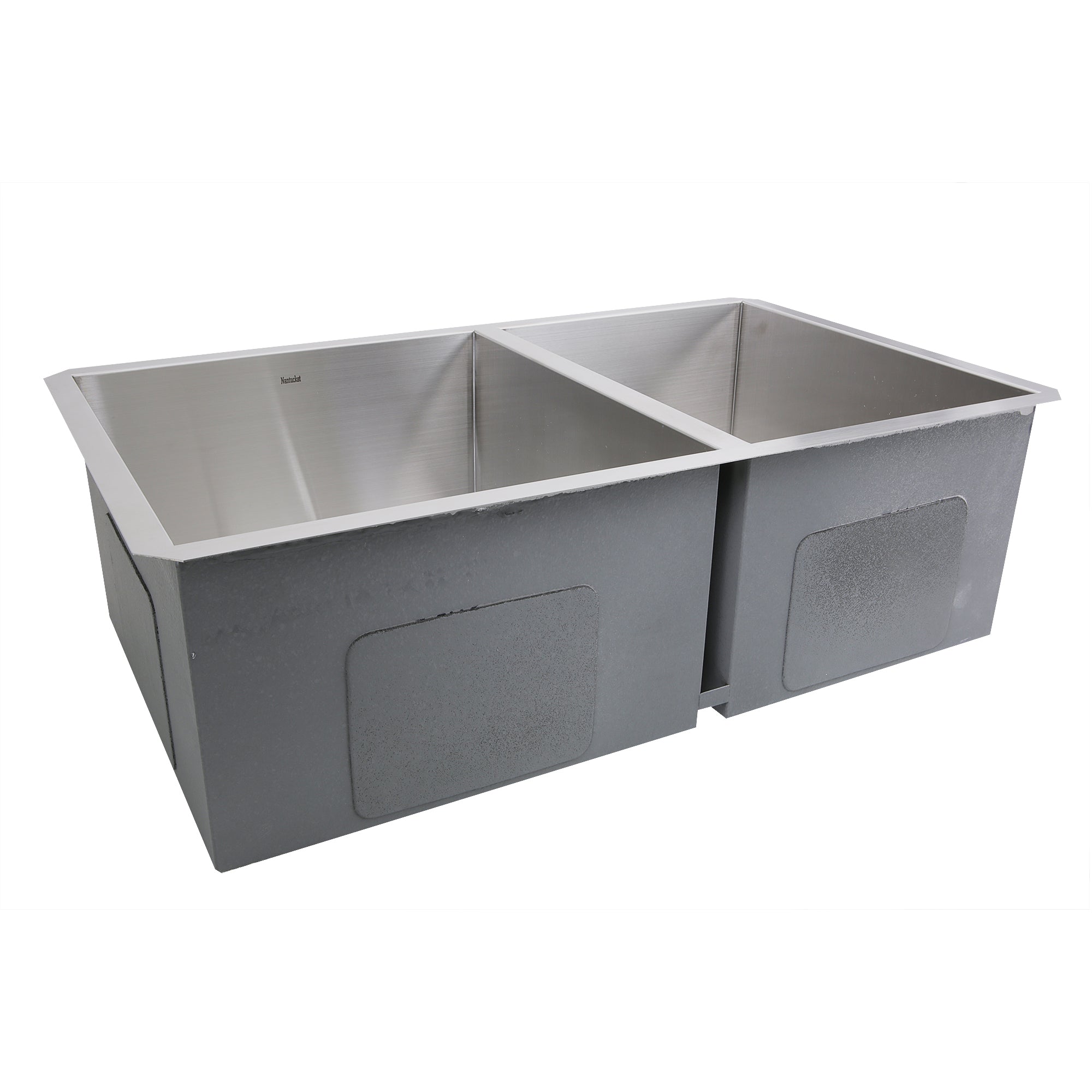 Nantucket ZR3219-OS-16 32-inch Pro Series 55/45 double bowl stainless steel kitchen sink, view 5