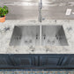 Nantucket ZR3219-OS-16 32-inch Pro Series 55/45 double bowl stainless steel kitchen sink, installed