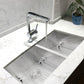 Nantucket ZR3219-OS-16 32-inch Pro Series 55/45 double bowl stainless steel kitchen sink, installed