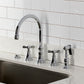 Kingston Brass KS2798BEXBS Essex Double-Handle Widespread Kitchen Faucet with Brass Sprayer, Brushed Nickel