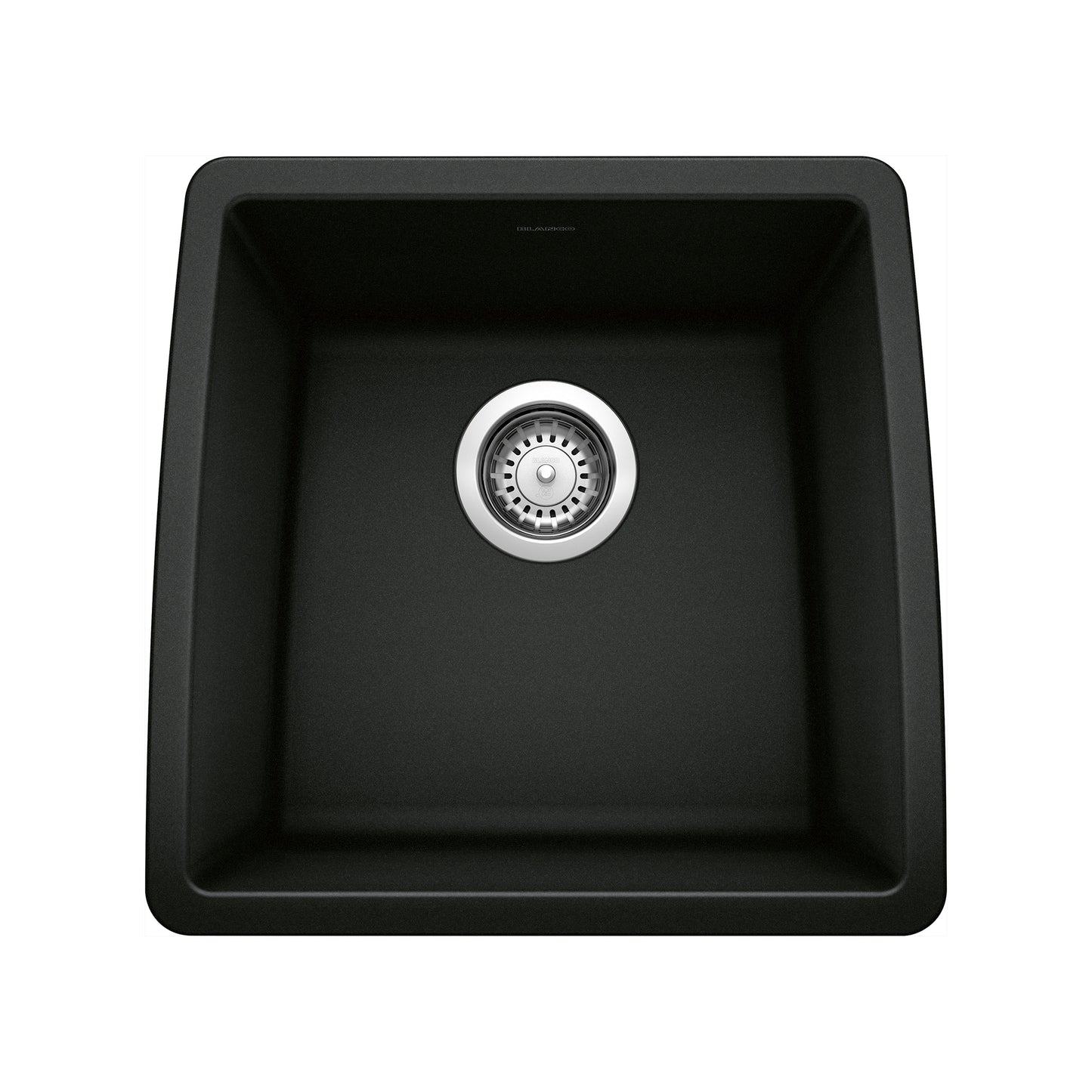 BLANCO Performa SILGRANIT 17" Undermount Bar Sink in sleek black finish, perfect for bar and prep areas.