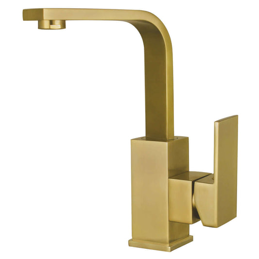 Kingston Brass LS8463CL Claremont One-Handle Single-Hole Bathroom Faucet with Push Pop-Up Drain, Brushed Brass