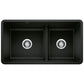 BLANCO Precis SILGRANIT 33" 60/40 Reversible Double Bowl Undermount Kitchen Sink with Low Divide