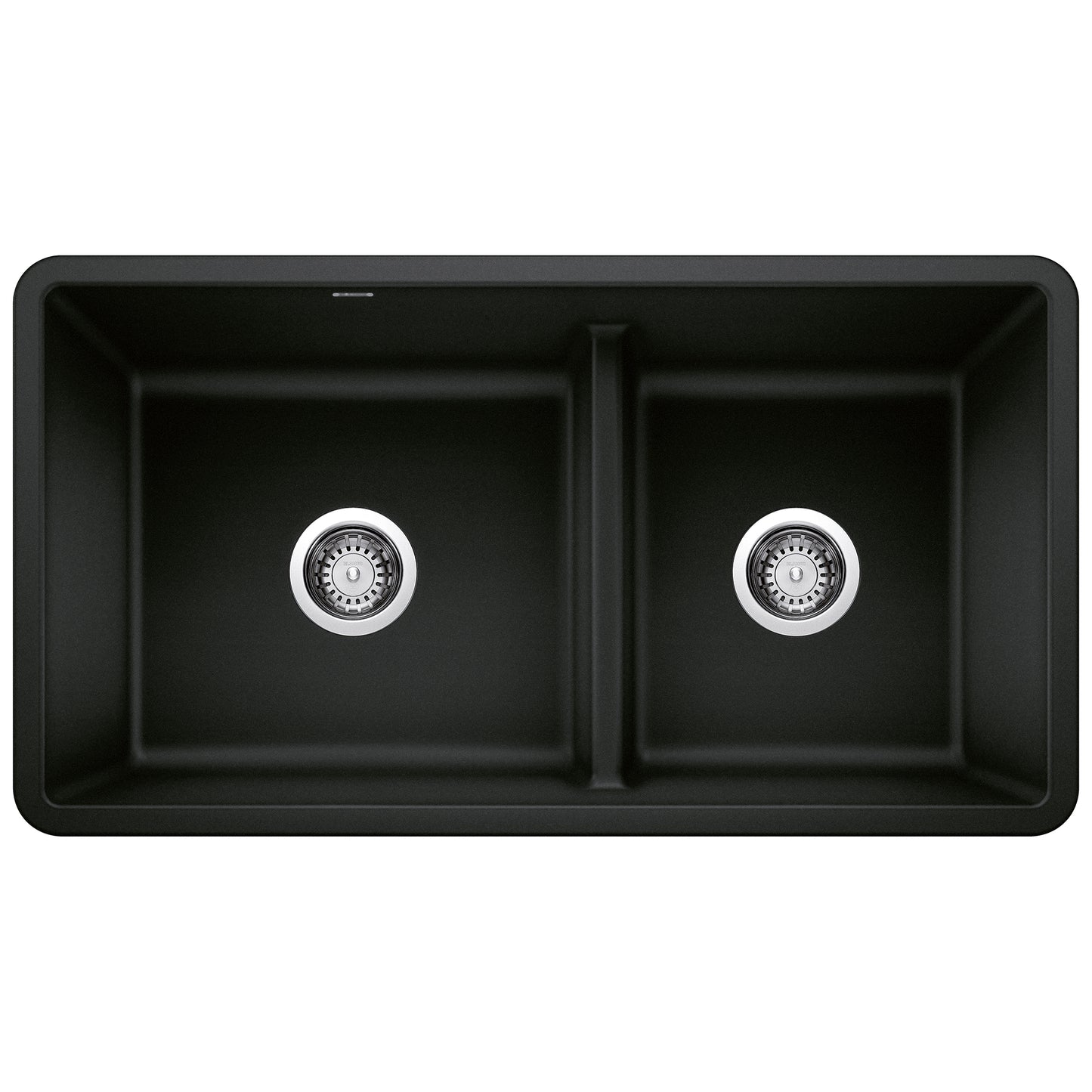 BLANCO Precis SILGRANIT 33" 60/40 Reversible Double Bowl Undermount Kitchen Sink with Low Divide