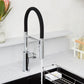 BLANCO Catris Flexo Semi-Pro Pull-Down Dual-Spray Kitchen Faucet with flexible rubber hose in modern kitchen setting