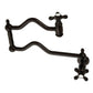 Kingston Brass KS2107AX Heritage Wall Mount Pot Filler Faucet, Brushed Brass with Oil Rubbed Bronze finish
