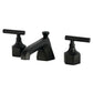 Kingston Brass KZ4463CML Navei Widespread Bathroom Faucet with Brass Pop-Up, Antique Brass in Matte Black finish.