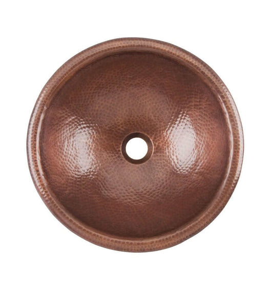 Thompson Tacambaro 15.5" Antique Copper - 2RP-AC handcrafted sink with unique hammered surface texture.