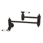Kingston Brass KS3103BPL Bel-Air Wall Mount Pot Filler Faucet, Antique Brass with white porcelain levers and foldable swing arms.