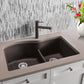 BLANCO Diamond SILGRANIT 32" 60/40 Double Bowl Undermount Kitchen Sink with Low Divide