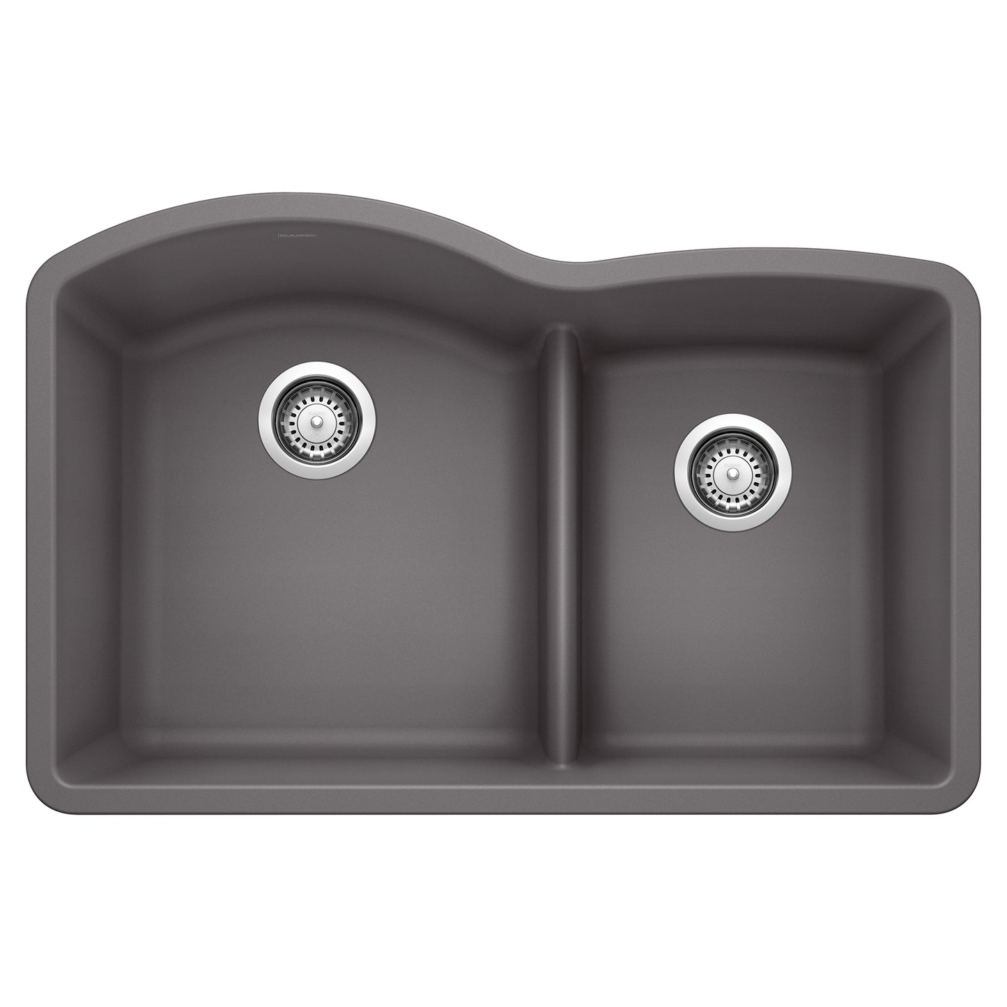 BLANCO Diamond SILGRANIT 32" 60/40 Double Bowl Undermount Kitchen Sink with Low Divide top view