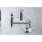 Kingston Brass KS310PXAC Restoration Wall Mount Pot Filler Faucet, Antique Copper with elegant design and foldable swing arms.