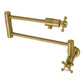 Kingston Brass KS4103BX Metropolitan Wall Mount Pot Filler Faucet, Antique Brass with foldable swing arms